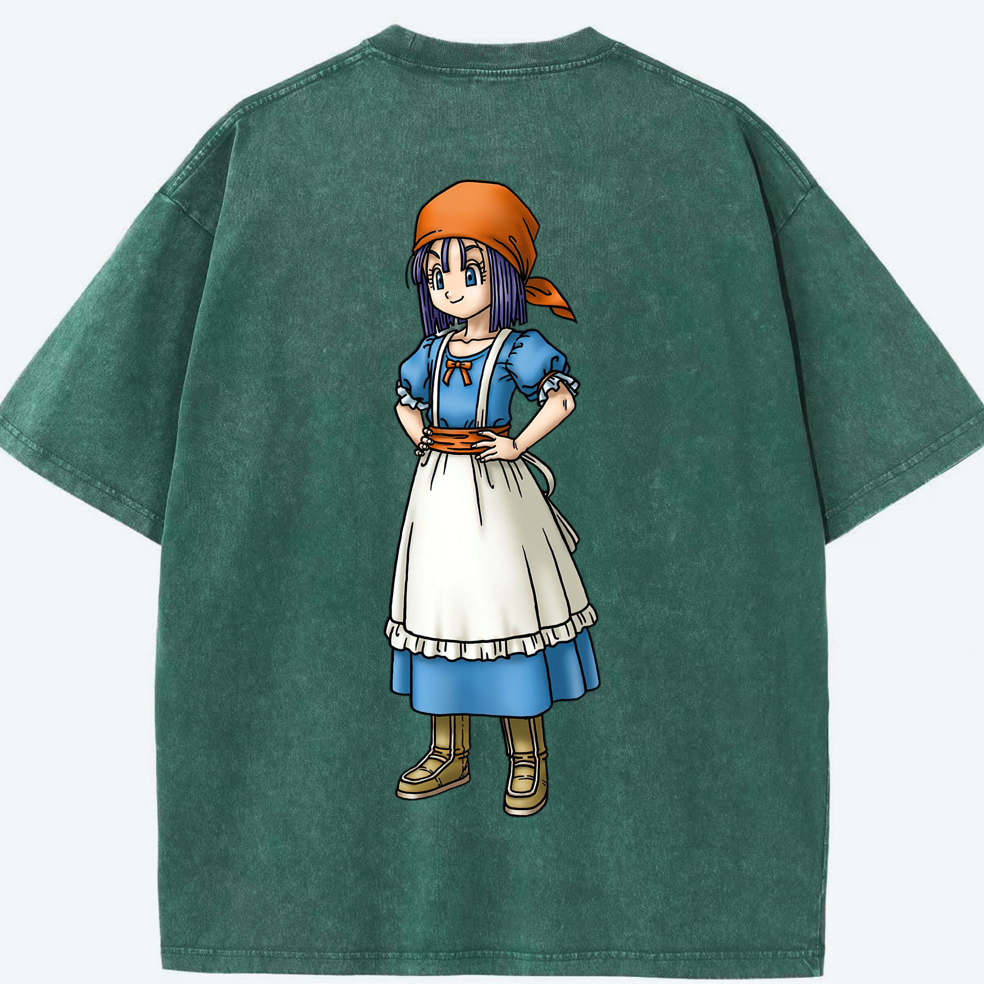 （画像用） ドラゴンクエスト Doragon Kuesuto Dragon Quest 綿100% ヴィンテージ風 半袖Tシャツ（背面プリント）